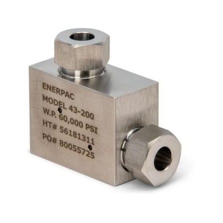 Enerpac UltraHigh Pressure Fitting, Elbow, 38 Cone 43200